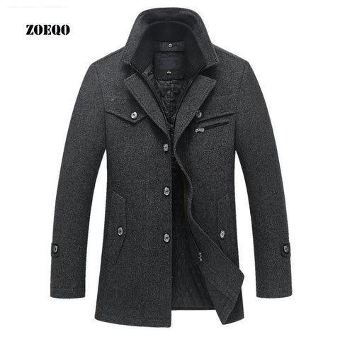 New Winter Wool Coat Slim Fit Jacket For Stylish Men - aliazon