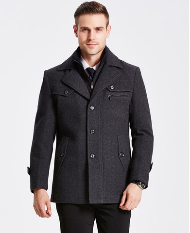 New Winter Wool Coat Slim Fit Jacket For Stylish Men - aliazon