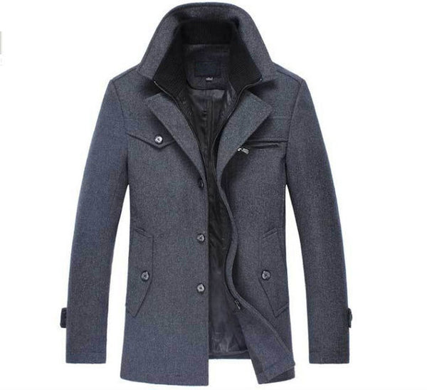 New Winter Wool Coat Slim Fit Jacket For Stylish Men - aliazon