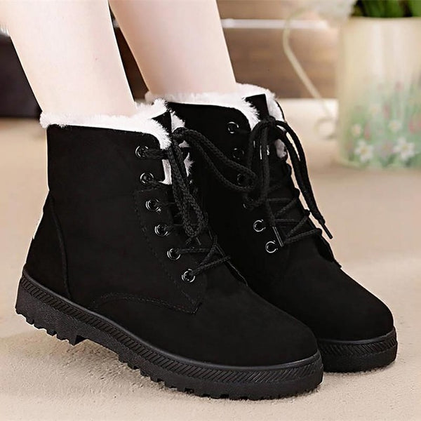 2019 Classic Women Lace-up Snow Boots - aliazon