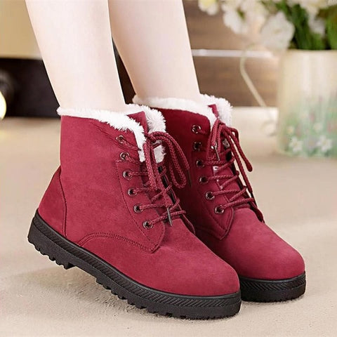 2019 Classic Women Lace-up Snow Boots - aliazon